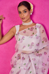 Raavi Ivory Organza Silk Saree